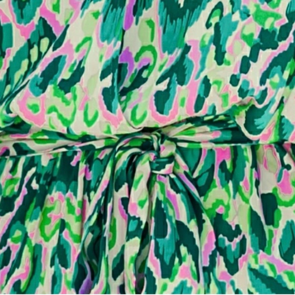 Cupshe Green Women's Lace Up Leopard Print Romper Size Medium NWT - Picture 4 of 9